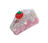 Pinza per capelli in acrilico a forma di torta color crema, forte e sicura per donne e ragazze, da indossare tutti i giorni ed eventi speciali