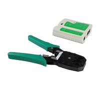 Pinza per cavi di rete Pinza per crimpatrice Tester per crimpatura di cavi Kit batteria da 9 V per spelafili in acciaio per la manutenzione della rete
