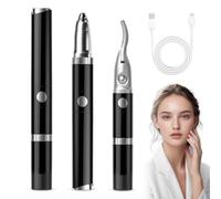 Pinza per ciglia riscaldata, elettrica 2 in 1, con ricarica USB e 2 modalità di temperatura, decespugliatore per sopracciglia, anti-burro, styling a lunga durata, strumento per il trucco delle ciglia