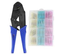 Pinza per crimpare cavi preisolati, pinza a crimpare per elettricisti, crimpatrice per cavi termorestringenti con design terminale trasparente, include 200 pezzi termorestringenti