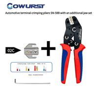 Pinza per crimpare terminali per auto SN-58B con un set di ganasce aggiuntivo per terminali a pressatura a freddo e pinze per utensili per l'inserimento del perno a molla