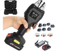 Pinza per Crimper a Cavo Elettrico, Strumento di Crimper Terminale a Batteria a Batteria da 16KN con 7 Stampi, Connettori Pre-isolati, Tubolari, Non Isolati 1 Battery