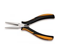 PINZA PER ELETTRONICA A BECCHI PIATTI LUNGHI LISCI BIMATERIALE 140 MM 1172BM
