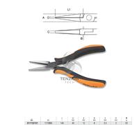 Beta 1172BM - Pinza per elettronica a becchi piatti lunghi lisci impugnatura bimateriale
