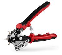 Pinza per fori per pelle, pinza per fori per cinture, pinza per fori rotanti per cintura in pelle con ingranaggio a leva per punzonare cinture, tessuto, pelle, cartone