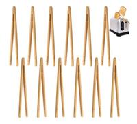 Pinza per Griglia Pane in Bambù - Set da 12 Pinze in Legno Riutilizzabili, 17,8 cm, per Cottura, Pane, Tè, Frutta e Antipast