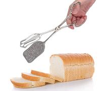 Pinza per insalata di pane Tong Retro in lega di zinco Clip per alimenti Pinza per torta Strumento da cucina Testa quadrata(scheggia)
