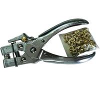 PINZA PER OCCHIELLI FUSTELLATRICE FUSTELLA KIT COMPLETO DI 100 OCCHIELLI