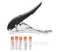 Pinza per perforare fori da 8 mm, strumento per punzonare fascette, perforatore a foro singolo per carta, film duro, legno sottile, con 5 punte da trapano a testa svasata e