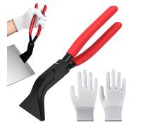 Pinza per Piegatura 45°, Pinza per Piegatura Lamiera Larga 60 mm con Impugnatura Antiscivolo, Utensile da Lattoniere con Guanti in Nylon, Utensile per Smussatura per Copritetti, Decoratori, Officine