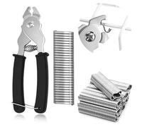 Pinza per Recinzion, Pinze per Anelli di Maiale con 1200 Anelli, Zincati Hog Ring Pliers kit, Recinzione Anelli di Maiale Zincati per Recinzioni, Gabbie per Animali, Carne
