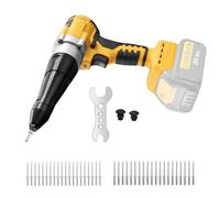 Pinza per rivetti elettrica automatica compatibile con Dewalt 20V senza spazzole, con LED automatico, pinza per rivetti automatica per utensili manuali da 3,2/4 mm (senza batteria)