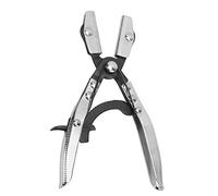 Pinza per schiacciare tubi flessibili con ganasce a cricchetto e testa girevole, pinza automatica a bloccaggio per fascette per tubi del radiatore, del freno e del liquido di raffr (8 pollici)