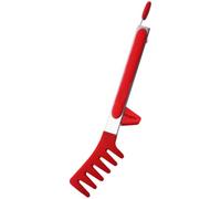 Pinza per Spaghetti Riutilizzabile Ergonomica in Acciaio Inox e Silicone | Impugnatura Comoda, e Facile da Pulire, per Ristorante e Uso Quotidiano, Rosso