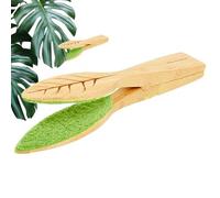Pinza per spazzola per la pulizia delle foglie, strumento per la pulizia delle foglie dei Pl Antes, spazzola per la pulizia delle foglie portatile con manico in legno, per interni ed esterni