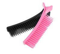 Pinza per Volume Chioma Ricci, Plastica Nera e Rosa, 2 Pezzi | Styling e Sezionamento, Fissaggio Stabile, senza Calore Né Additivi Chimici