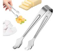 Pinza per zucchero in acciaio - Pinze da portata | Piccole pinze per cubetti di zucchero e marshmallows & orsetti gommosi - Pinze da cucina multifunzione per buffet e tè - Set da 4 pezzi, argento