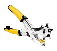 Pinza perforatrice ergonomica per pelle, con 6 misure | Perforatrice rotante manuale per cinturini di orologio, in pelle, tessuto, collari per cani, cinghie