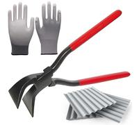 Pinza piegata a 45°, larghezza 60 mm, pinza piegata con manico antiscivolo e guanti, pinza piegata in lamiera, pinza piegata per coperture e idraulici, decoratori e fai da te