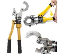 Pinza professionale da 8 tonnellate con inserti da 16 - 20 - 25 - 32 mm, testa girevole a 360°, ideale per tubi di dimensioni 16 - 32 mm, include 4 matrici