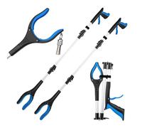 Pinza raccogli oggetti extra lunga da 109cm - Pinza telescopica prendi oggetti per anziani con testa rotante a 360°, ideale per luoghi difficili da raggiungere, design ergonomico, colore blu(2 pezzo)