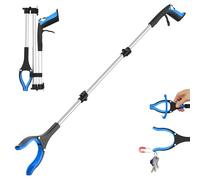 Pinza raccogli oggetti extra lunga da 122 cm (48") - Pinza telescopica prendi oggetti per anziani con testa rotante a 360°, ideale per luoghi difficili da raggiungere, design ergonomico, colore blu