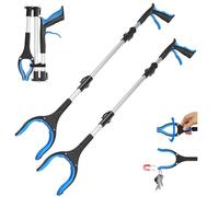 Pinza raccogli oggetti extra lunga da 91cm - Pinza telescopica prendi oggetti per anziani con testa rotante a 360°, ideale per luoghi difficili da raggiungere, design ergonomico, colore blu(2 pezzo)