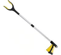 Pinza raccogli rifiuti, 81,3 cm, pieghevole, a braccio lungo, meccanica, per afferrare e afferrare i rifiuti, leggera e resistente, utile per aiutare a raggiungere i rifiuti, colore: giallo