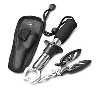 Pinza Resistente per Pesci con Pinza in Acciaio Inossidabile Dotata di Cordino, Borsa per il Trasporto per la Pesca in Acqua Dolce e Salata