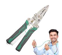 Pinza spelacavi, robusta pinza spelacavi da elettricista per crimpare, pinza spellacavi ergonomica a sgancio rapido con funzione crimpatura, autoregolante