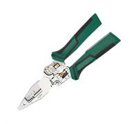 Pinza spelafili con misurazione dell'elettricità, strumento spelafili multifunzione con tagliente affilato per lavori elettrici, spaccatura di precisione e avvolgimento (verde)