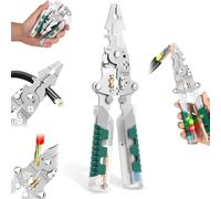 Pinza spelafili pieghevole 18 in 1, 2026 Pinza spelafili multifunzionale Spellafili con rilevatore di tensione, Pinza da elettricista professionale per tagliare, spelare e crimpare