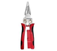 Pinza spellafili 8 in 1 con tester di tensione, pinza multiuso per tagliare, crimpare, torcere - acciaio inossidabile, impugnatura antiscivolo per AC/DC, riparazioni auto e domestiche