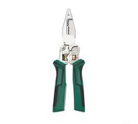 Pinza spellafili isolata, pinza multifunzione con tester di tensione, impugnatura ergonomica a molla per lavori elettrici da 10 a 24 AWG (verde e nero)