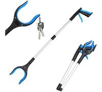 Pinza Telescopica Pieghevole, Raccogli Rifiuti, 80cm Pinza Raccogli Oggetti, Bastone Prendi Oggetti, Raccoglitore di Immondizia con Punte Magnetiche, per Giardino, Parco, Casa (Blu)