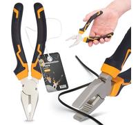 Pinza Universale 180 mm Alicates Combinata Acero Cr-V Mango Ergonomico Bimateriale Antiscivolo Elettricista Ingegneri Industriali Multifunzione