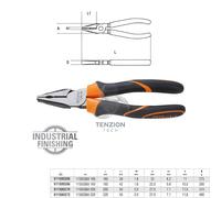 Beta 1150GBM 180 - Pinze universali a grande effetto impugnatura bimateriale finitura industriale
