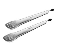 Pinzas de cocina Devico para cocinar, 2 piezas, 12 pulgadas, acero inoxidable 18/8, pinzas de metal para parrilla de barbacoa con bloqueo