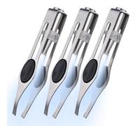 Pinzas iluminadas para mujeres, herramienta de precisión de acero inoxidable, recortadora profesional de pestañas con luz LED, accesorio para el cabello faccial, herramienta de belleza con