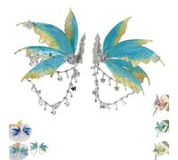 Pinzas para el cabello con alas de hada grandes, Pinza con borlas de mariposa, accesorios para el cabello con borlas preciosos y exquisitos, para fiestas, cosplay y sesiones de fotos (A-1)