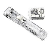 Pinzatrice a mano, supporto per clip, dispenser di graffette da 11,4 x 2,5 cm, strumento di fissaggio professionale per libri e relazioni leggeri, meccanismo di bloccaggio affidabile in nero