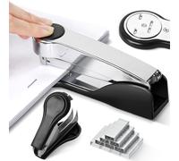 Pinzatrice resistente, piccola pinzatrice in metallo, set con 1000 punti metallici e strumento di rimozione graffette, standard 26/6, 24/6, capacità 50 fogli, per ufficio, scuola, casa
