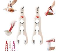 Pinze 3 in 1 per piastre riscaldanti, 2 pinze multi-angolo per piastre Ho-t, anti-scottatura, con serratura, utensile da cucina per ciotole, padelle, piatti