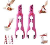 Pinze 3 in 1 per piastre riscaldanti, 2 pinze multi-angolo per piastre Ho-t, anti-scottatura, con serratura, utensile da cucina per ciotole, padelle, piatti