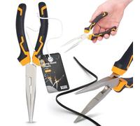 Pinze a Becchi Lunghi 180 mm Alicates Combinata Acero Cr-V Mango Ergonomico Bimateriale Antiscivolo Elettricista Ingegneri Industriali Multifunzione