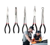 Pinze A Becchi Lunghi Set | Morsetti Ad Angoli 25, 45, 90 Gradi,Pinze Di Precisione Da 28 Cm - per Pesca Creazione Gioielli Fai da Te Lavori Elettrici Elettricista Riparazioni