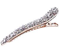 Pinze a becco di perle Pinze per anelli in metallo Pinze per sezionare il becco d'anatra Clip per capelli in alligatore Maniglie Strumento per parrucchiere, Diamante bianco