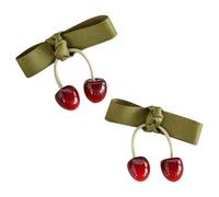 Pinze a coccodrillo con fiocco di ciliegia, graziose mollette per capelli in coccodrillo | 2 mollette a coccodrillo per il con fiocco di ciliegia per ragazze piccole,spille versatili per capelli