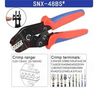 Pinze a cricchetto SNX con ganasce intercambiabili for terminali XH2.54/DuPont2.54/2.8/4.8/6.3/non isolati/a ghiera(SNX-48BSW)