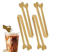 Pinze alimentari per il ghiaccio, che servono pinze in acciaio inossidabile | 4 pinze per barbecue facili,Design creativo a forma di cuore, una cucina di bloccaggio liscia fornisce cibo Grabber
